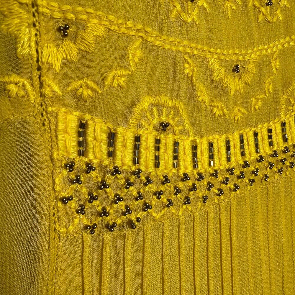 SUNDANCE CATALOG Beaded High Neck Halter Dress Large Indian Inspired Boho Gypsy - Picture 7 of 15